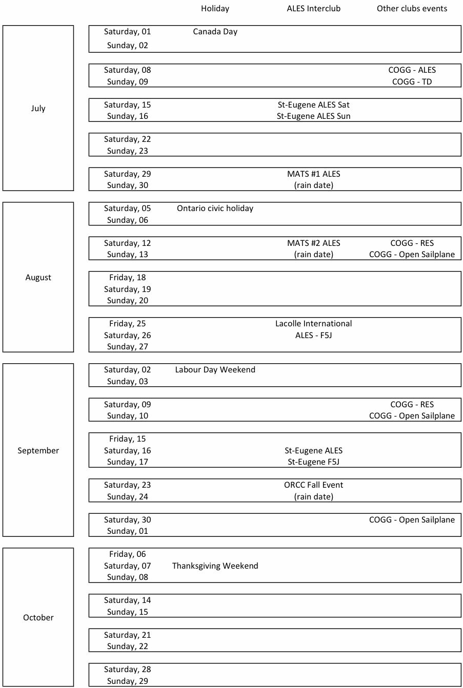 Calendar Thermal Soaring Glider MATS